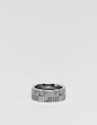 Emporio Armani Logo Band Ring In Silver - Silver