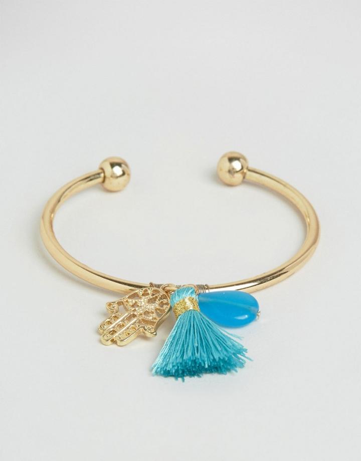 Cara Ny Tassel And Hamsa Hand Bracelet - Gold