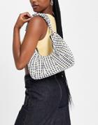 Skinny Dip Sara Ditsy Floral Ruched Shoulder Bag In Black Gingham