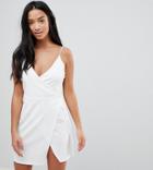 Asos Petite Cami Wrap Mini Dress - White
