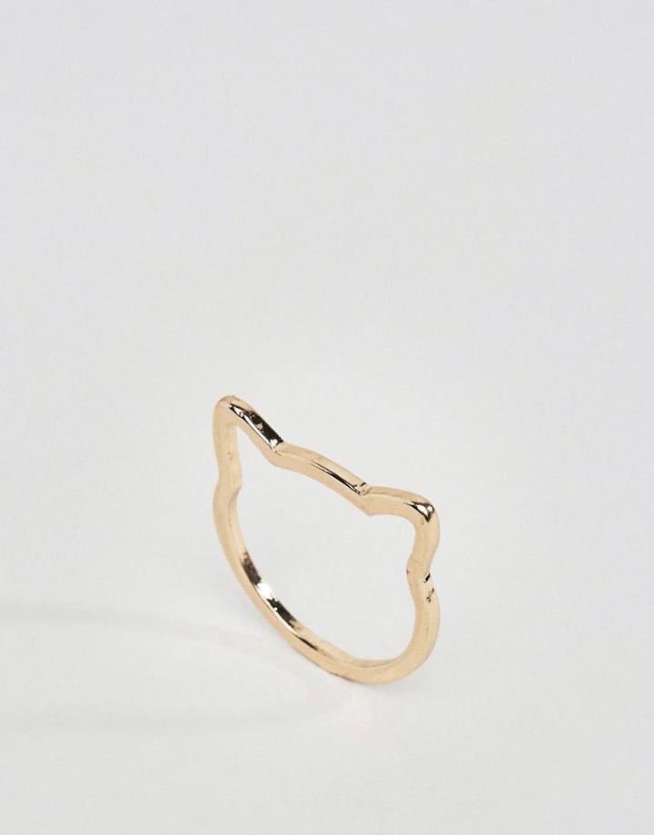 Asos Kitty Cat Ring - Gold