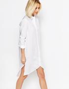 Adpt Longline Shirt With Asymmetric Hem - White