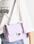 My Accessories London Quilted Cross Body Bag In Lilac-purple