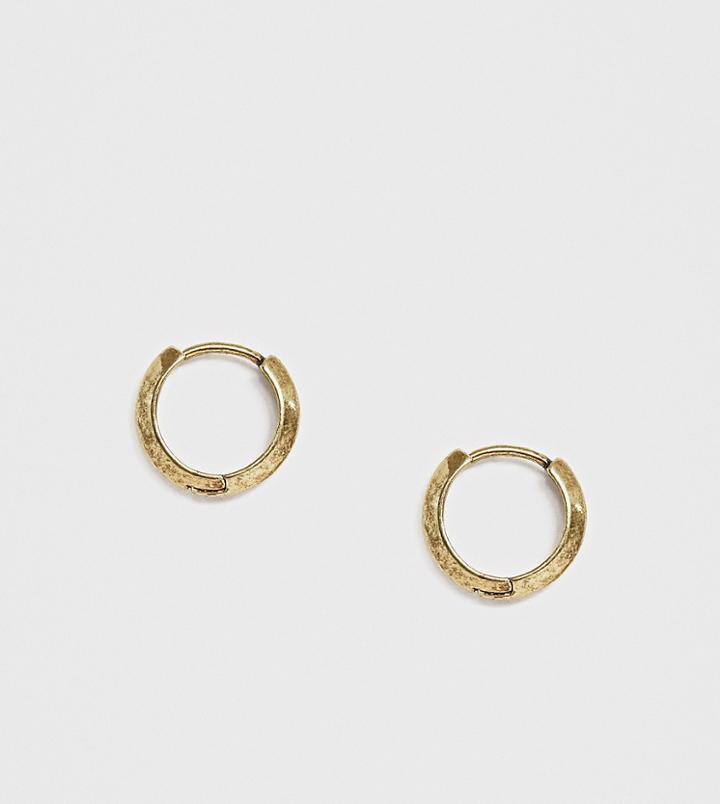 Reclaimed Vintage Inspired Hoops Earrings In Burnished Gold Tone Exclusive At Asos