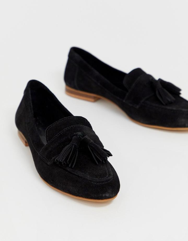 Asos Design Message Suede Tassel Loafers - Black