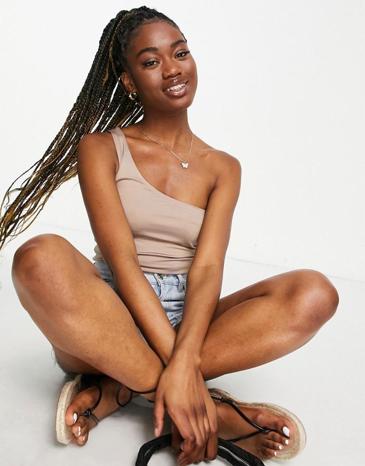 Stradivarius Asymmetric Top In Natural-neutral