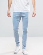 New Look Super Skinny Jeans In Light Wash Blue - Blue