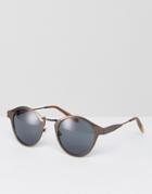 Asos Metal Round Sunglasses In Burnished Copper - Brown