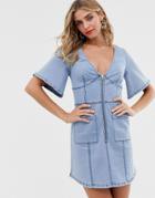 Finders Keepers Claudia Denim Midi Dress - Blue
