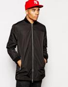 New Look Longline Bomber Jacket - Black