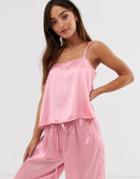 Asos Design Satin Mix & Match Cami Top - Pink