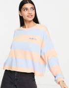 Quiksilver Palm Roots Striped Sweatshirt In Pink