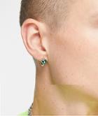 Asos Design 2-pack Hoop And Stud Earrings Set With Hearts And Green Crystals-gold