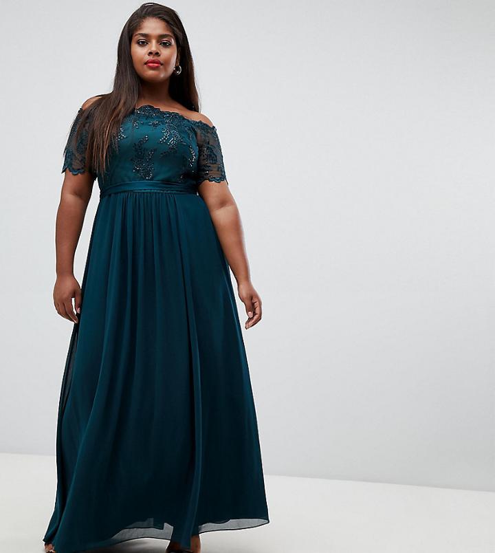 Coast Plus Maddie Embroidery Maxi Dress - Green