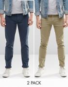 Asos 2 Pack Skinny Jeans - Multi
