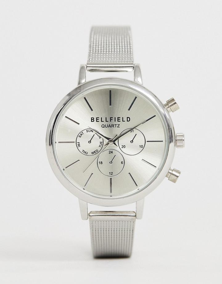 Bellfield Ladies Gray Mesh Chronograph Watch In Gunmetal - Gray