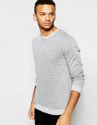 Jack & Jones Premium Sweatshirt With Quilted Pattern - Light Gray Melange