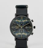 Reclaimed Vintage Inspired Geo-tribal Leather Watch In Black Exclusive To Asos - Black