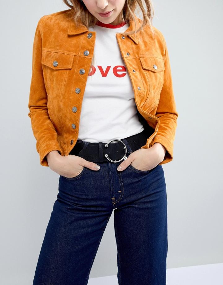 Pieces Belt With Circle Buckle - Black