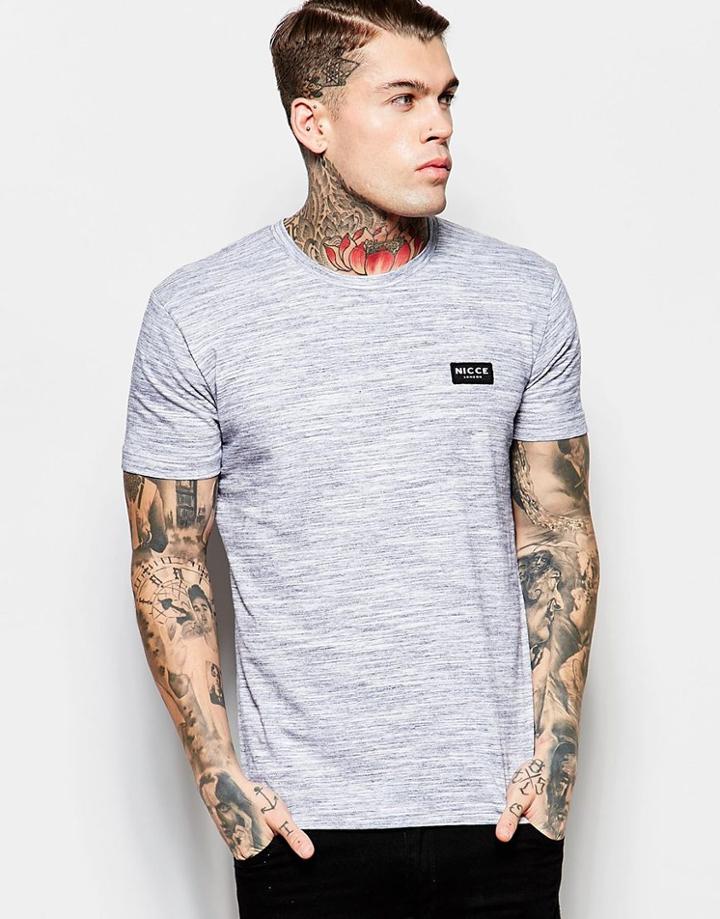 Nicce London Space Dye T-shirt - Gray