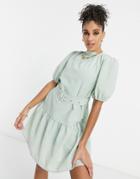 Unique21 Belted Smock Dress-green