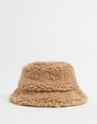 Glamorous Bucket Hat In Camel Teddy-neutral