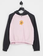 Quiksilver Pray For Wave Cropped Hoodie In Pink/black