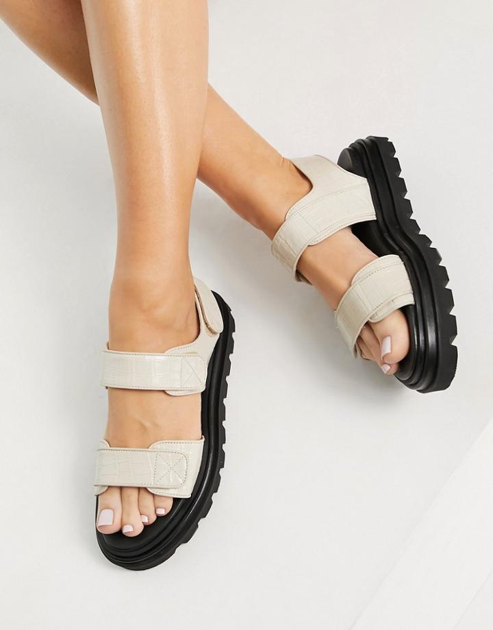& Other Stories Leather Chunky Sole Sandals In Beige-neutral