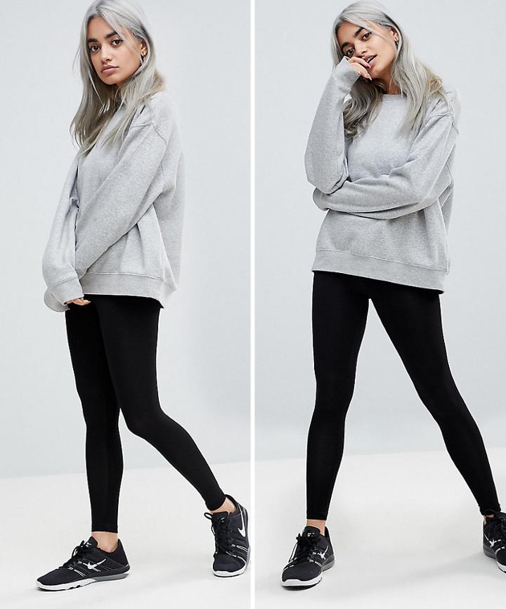 Asos Petite 2 Pack High Waisted Leggings In Black Multipack Saving 10%