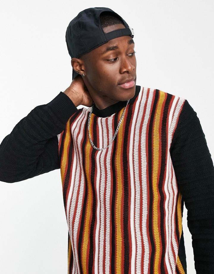 Only & Sons Sweater With Vertical Pattern In Multi