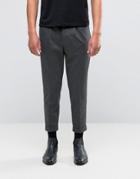 Selected Homme Cropped Skinny Smart Pant In Pinstripe - Gray