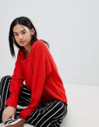 Noisy May Off The Shoulder Sweater - Red