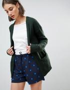 Ichi Open Cardigan - Green