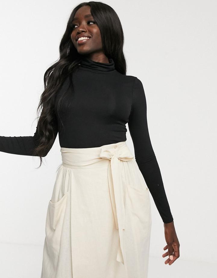 New Look Roll Neck Top In Black