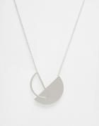 Monki Hard Circle Necklace - Silver