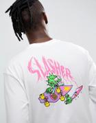 Santa Cruz Slasher Long Sleeve T-shirt With Back Print In White - White
