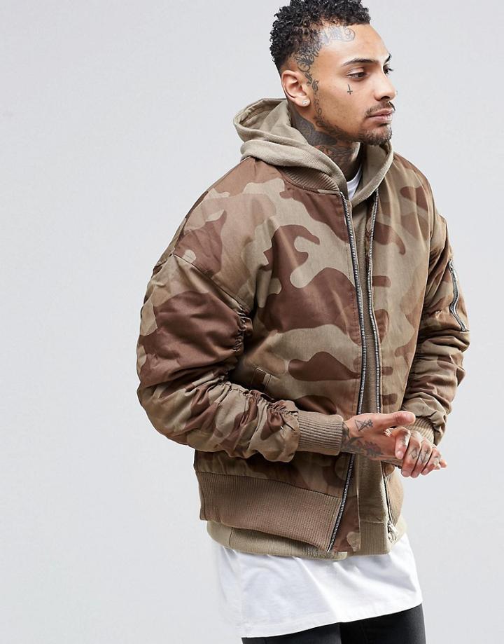 Other Uk Camo Bomber Jacket - Khaki