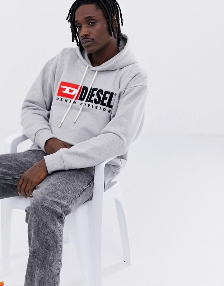 Diesel S-division Pullover Hoodie In Grey - Gray