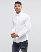 Siksilk Stretch Shirt In Slim Fit - White