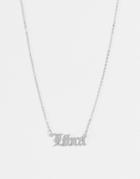 Designb London Libra Stainless Steel Starsign Necklace In Silver