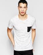 Selected Homme T-shirt With Contrast Pocket - Bright White