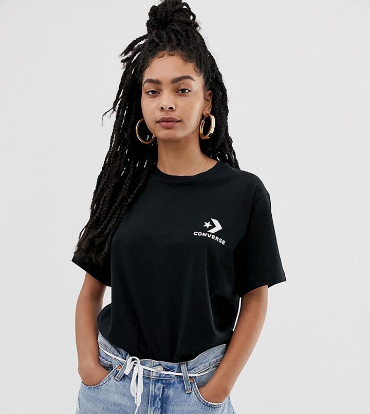 Converse Oversized Star Chevron T-shirt In Black