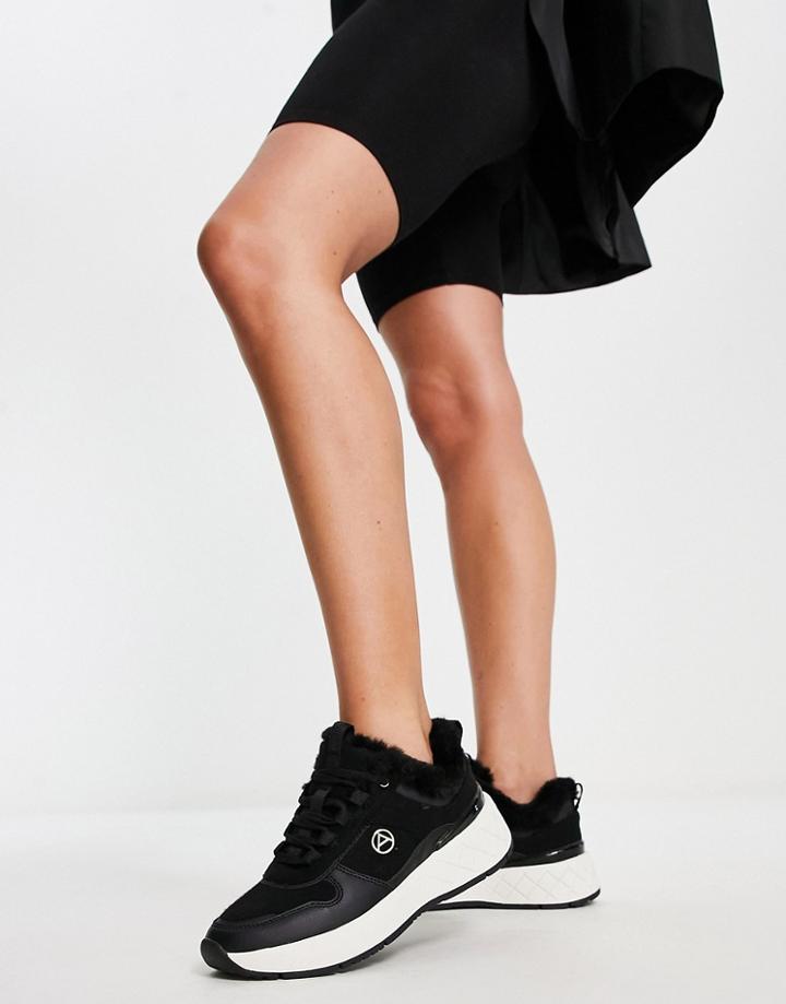 Aldo Citycozy Fur Lined Sneakers In Black