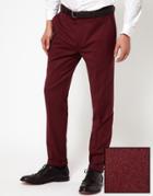 Asos Skinny Fit Tuxedo Suit Pants In Polywool - Red