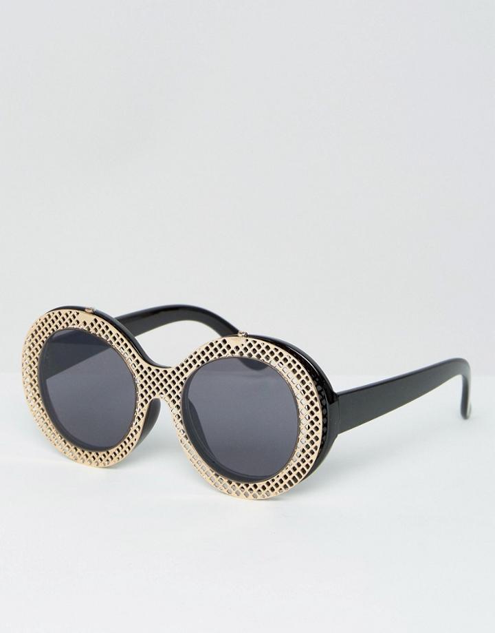 Asos Geeky Flip Top Oval Clear Lens Glasses - Black