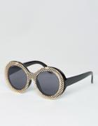 Asos Geeky Flip Top Oval Clear Lens Glasses - Black