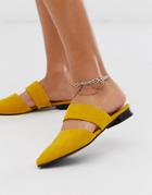 Asos Design Anklet In Flat Link Chain Design In Gold Tone - Gold