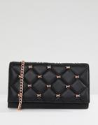 Ted Baker Quilted Bow Cross Body Purse Bag - Black