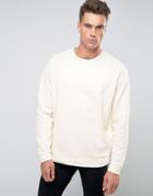 Asos Oversized Sweatshirt In Off-white - Beige