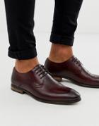 Depp London Leather Burnished Lace Up Shoe In Bordo-red